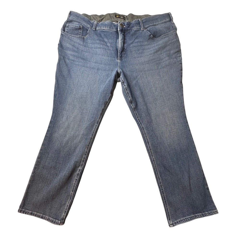 Lee Jeans Womens 24W Blue Slim Fit Straight Leg Hi Rise Plus Size Stretch‎ Denim